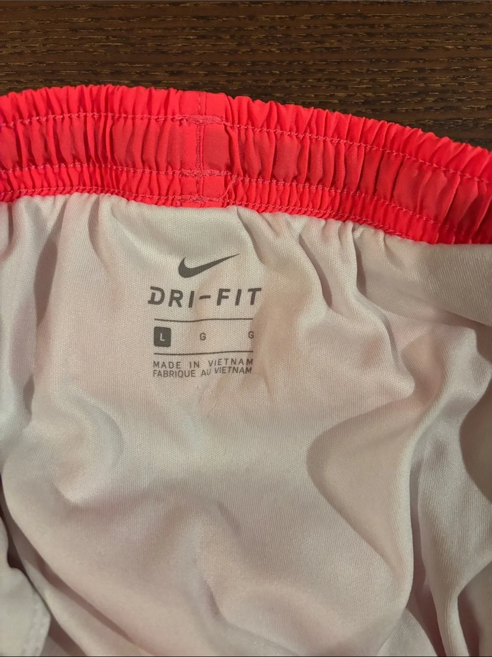 Nike Girls Neon Coral Athletic Shorts with Contrast Trim